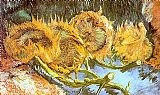 Four Cut Sunflowers by Vincent van Gogh